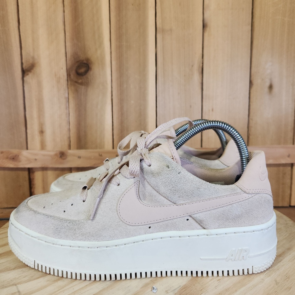Nike Air Force 1 Sage Low Shoes Womens 9 Beige Platform Sneakers AR5339-201